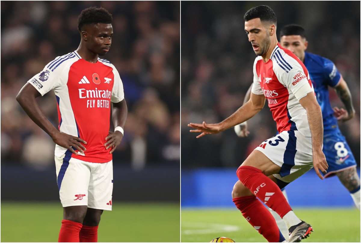 Bukayo Saka and Mikel Merino