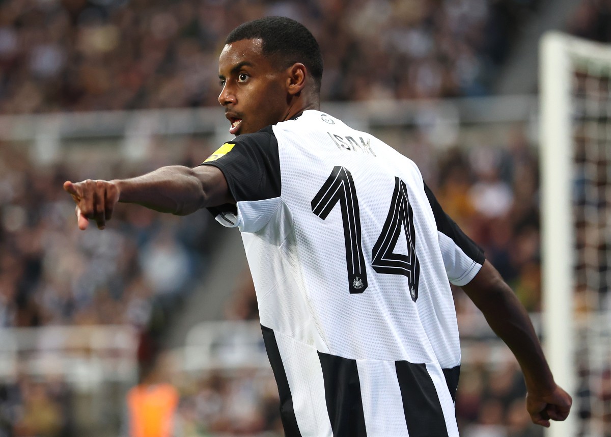 Alexander Isak celebrates a goal for Newcastle