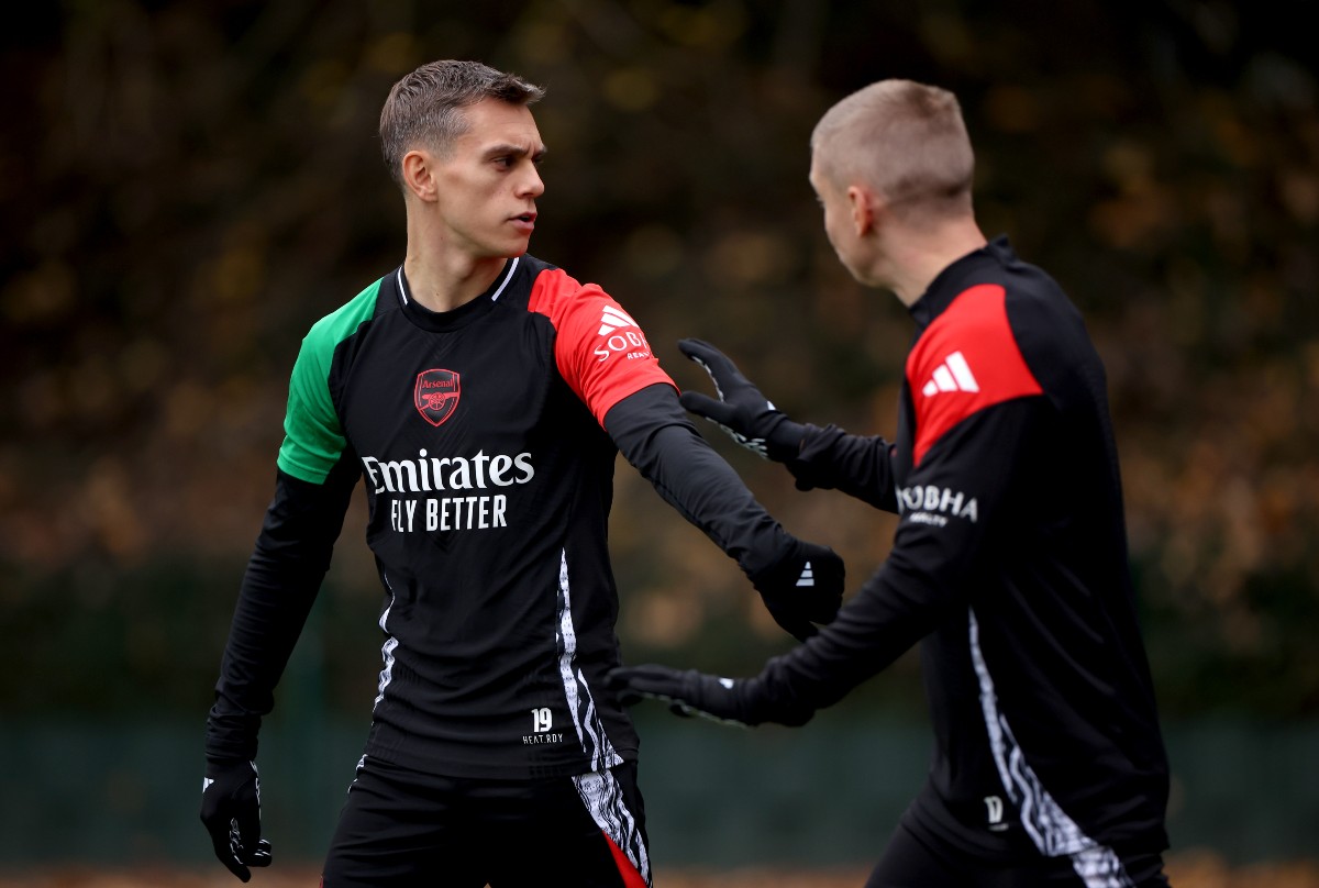 Leandro Trossard in Arsenal training