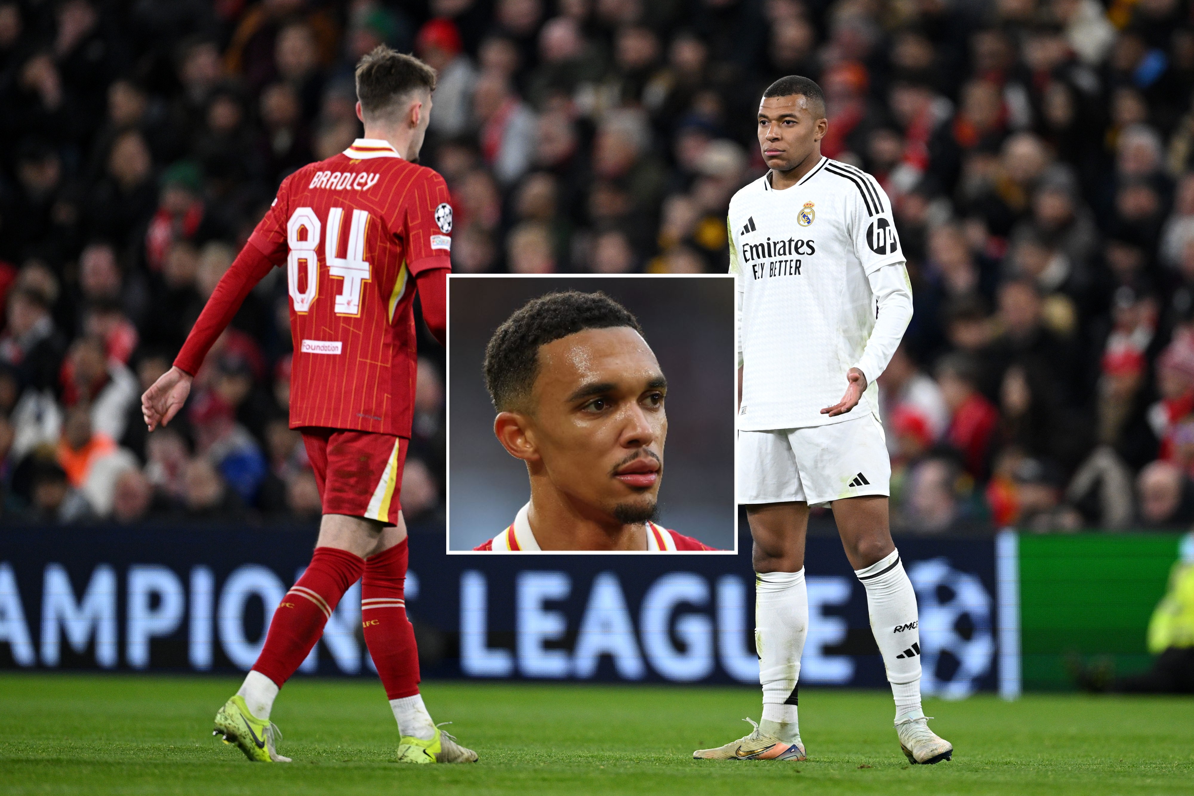 Conor Bradley in action for Liverpool against Real Madrid