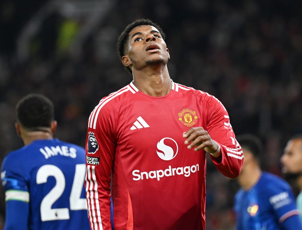 Marcus Rashford during Manchester United's game with Chelsea