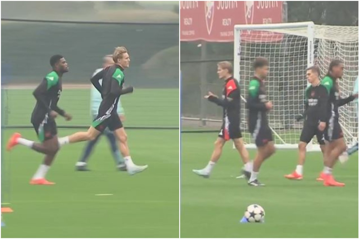 Maritn Odegaard in Arsenal training