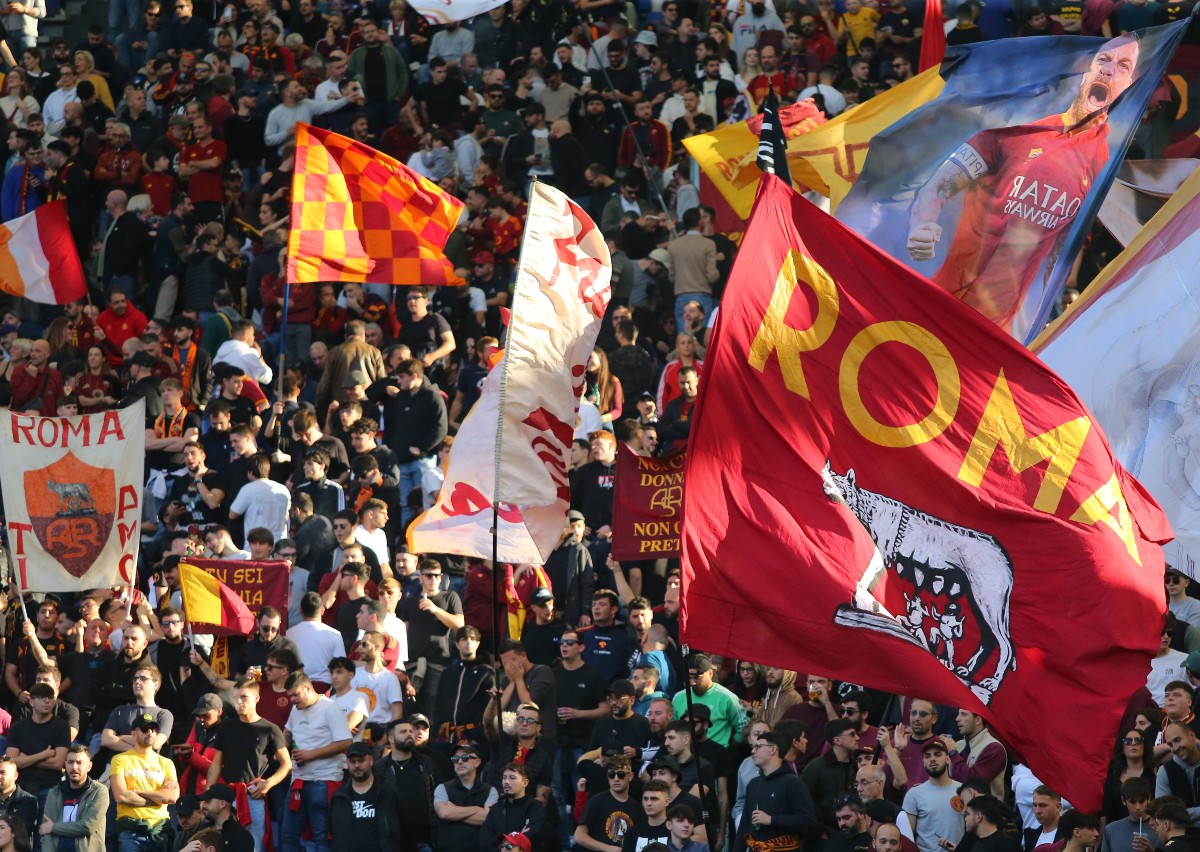 Roma fans at the Stadio Olimpico