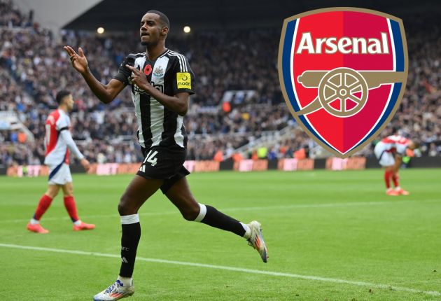 Alexander Isak celebrates a goal against Arsenal