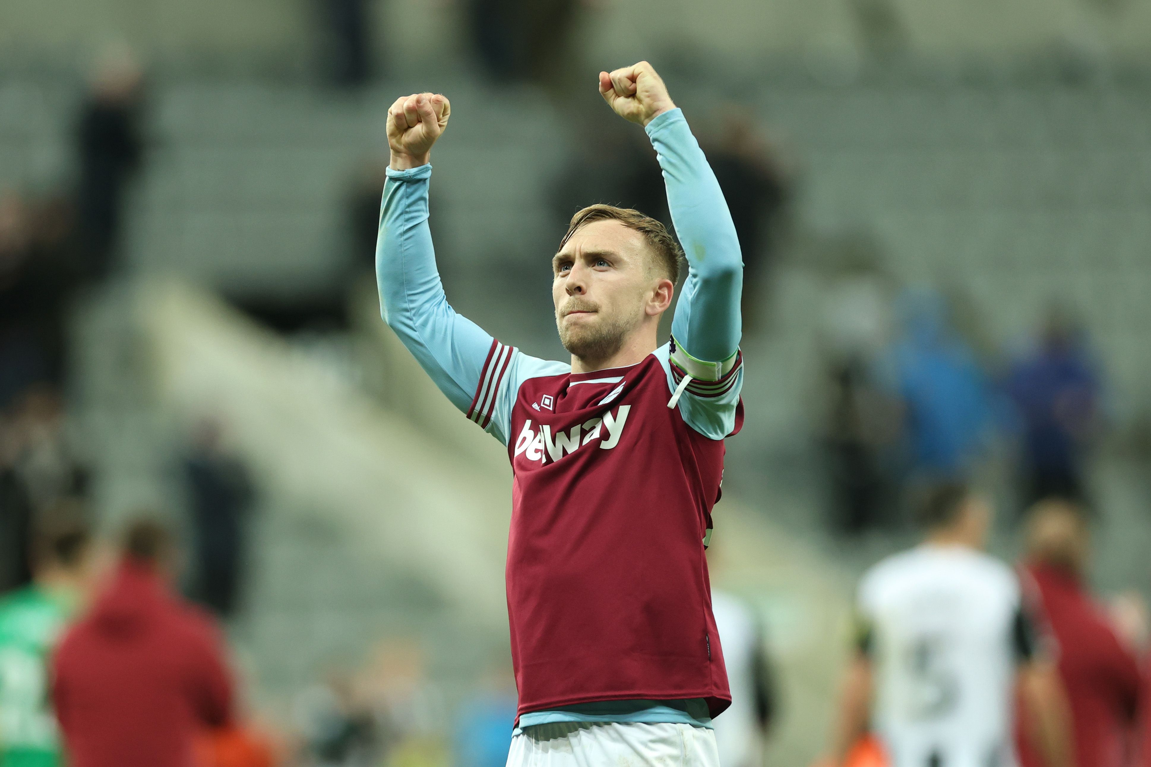 Jarrod Bowen of West Ham United celebrates victory