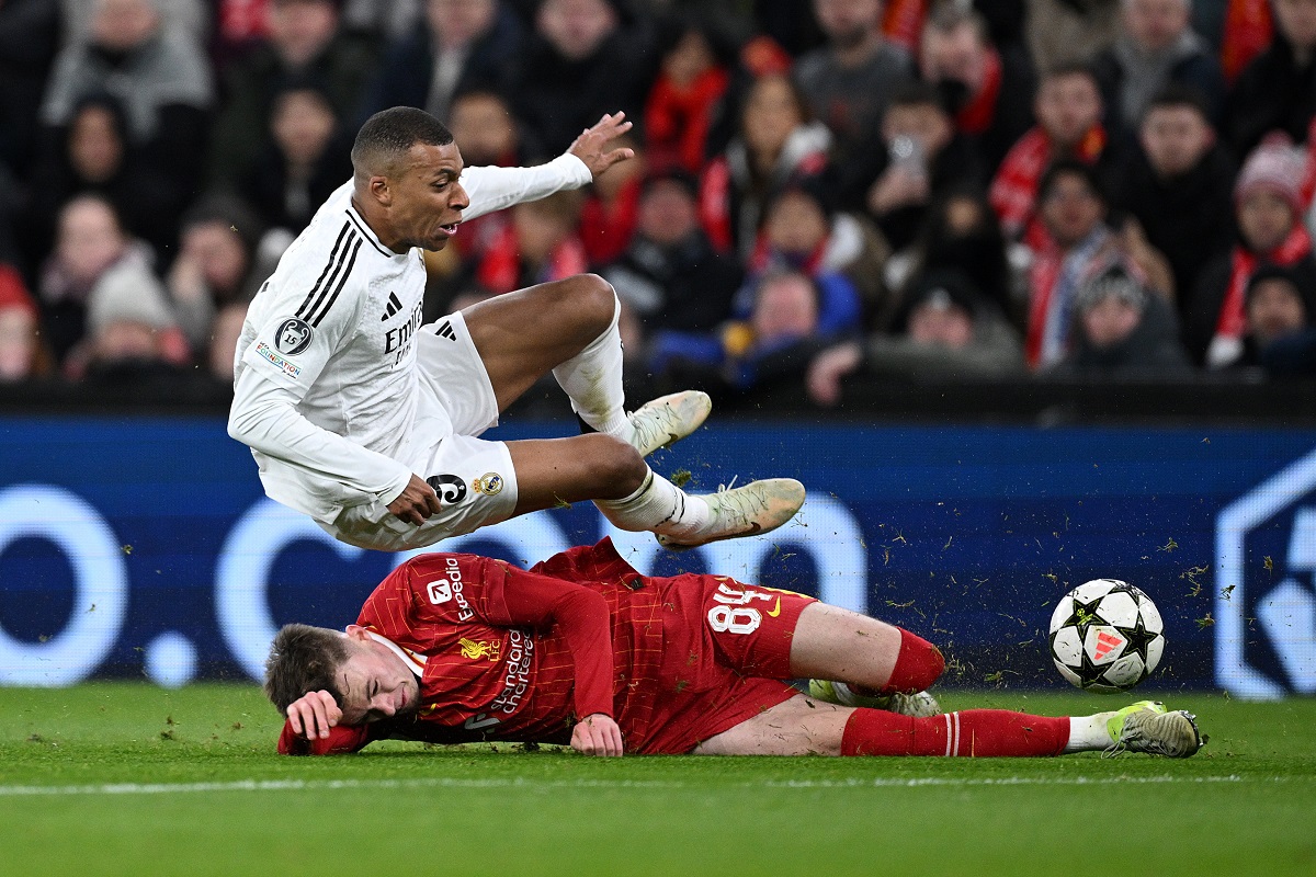 Conor Bradley in action for Liverpool vs Real Madrid