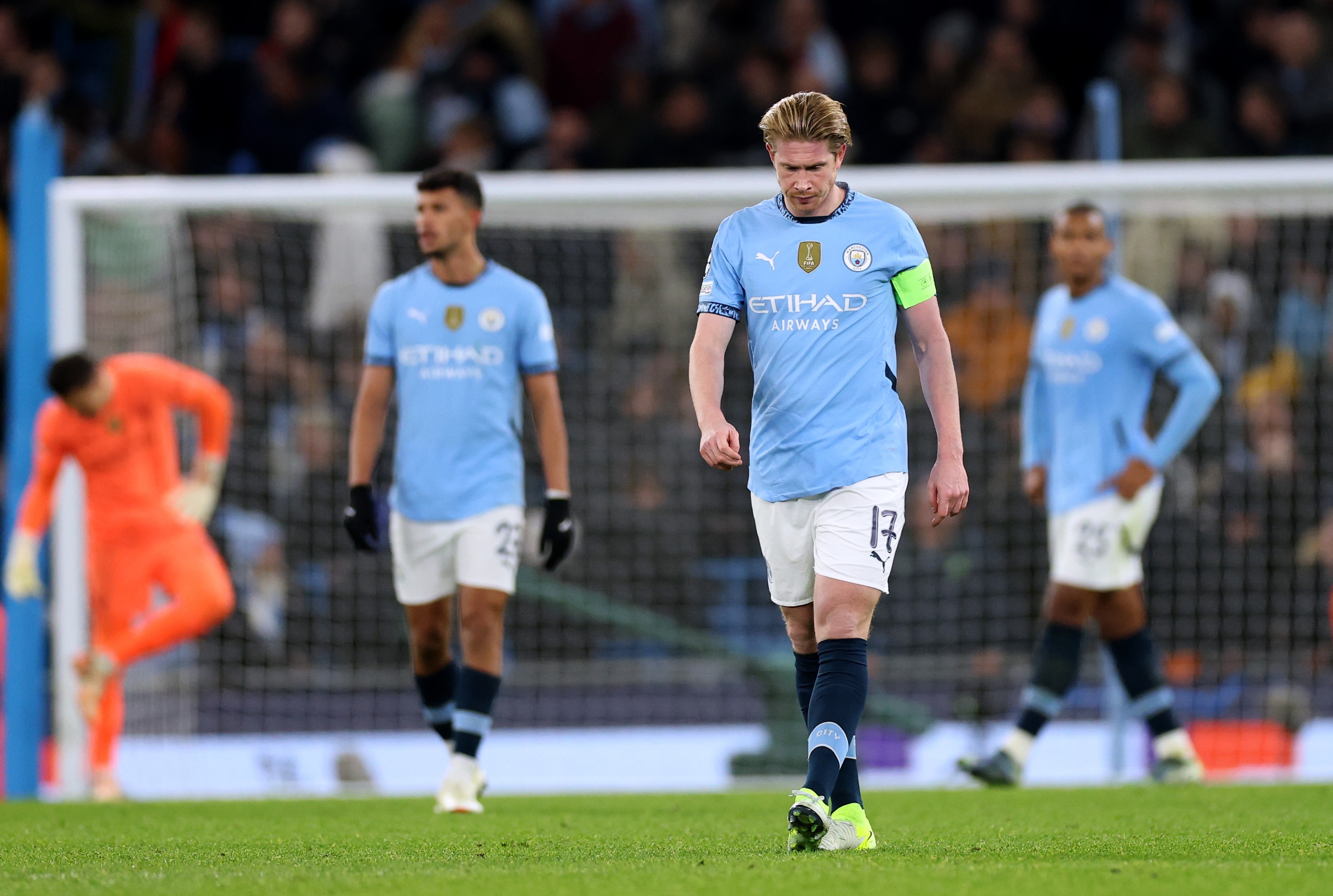 Kevin De Bruyne of Manchester City reacts