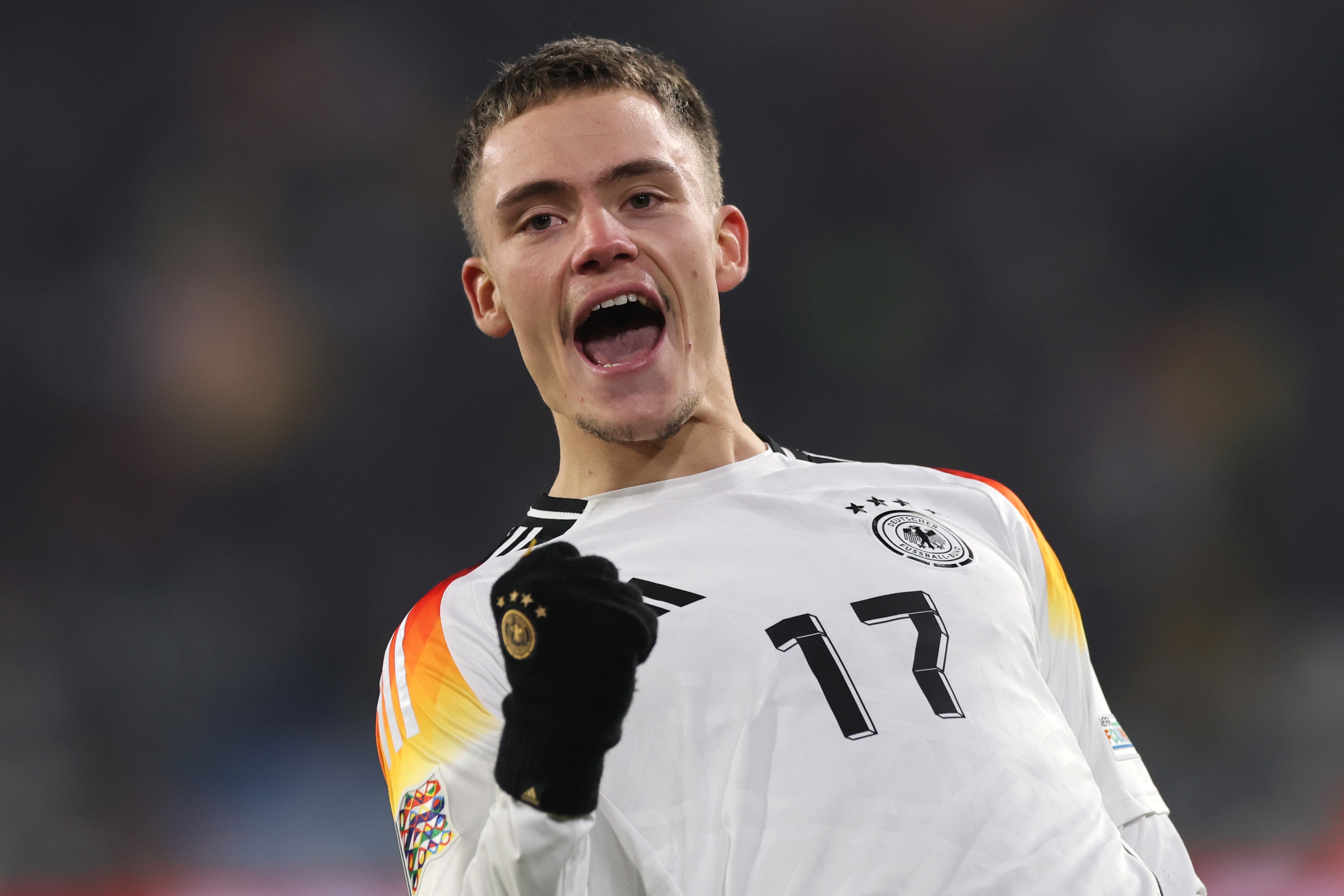 Florian Wirtz of Germany celebrates the team's fourth goal