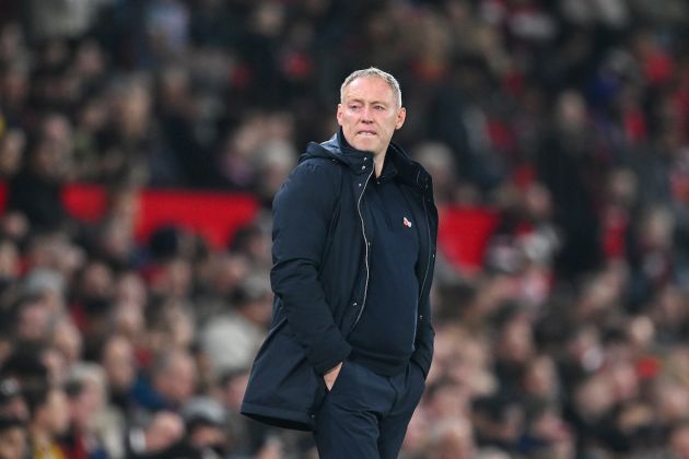 Steve Cooper instructing Leicester City on the sidelines.