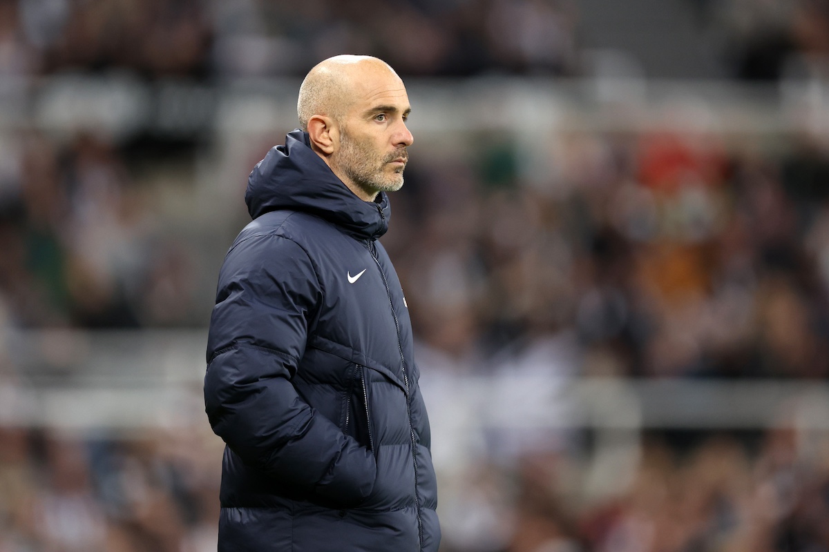 Enzo Maresca instructing Chelsea from the sidelines.