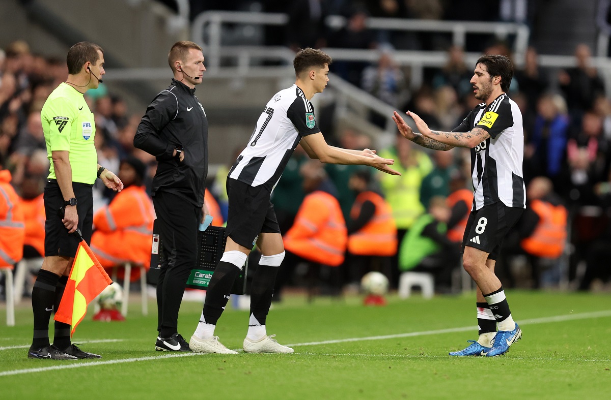 Newcastle youngster Lewis Miley comes on