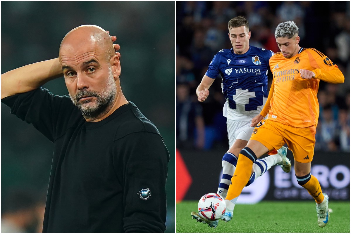 Pep Guardiola and Federico Valverde