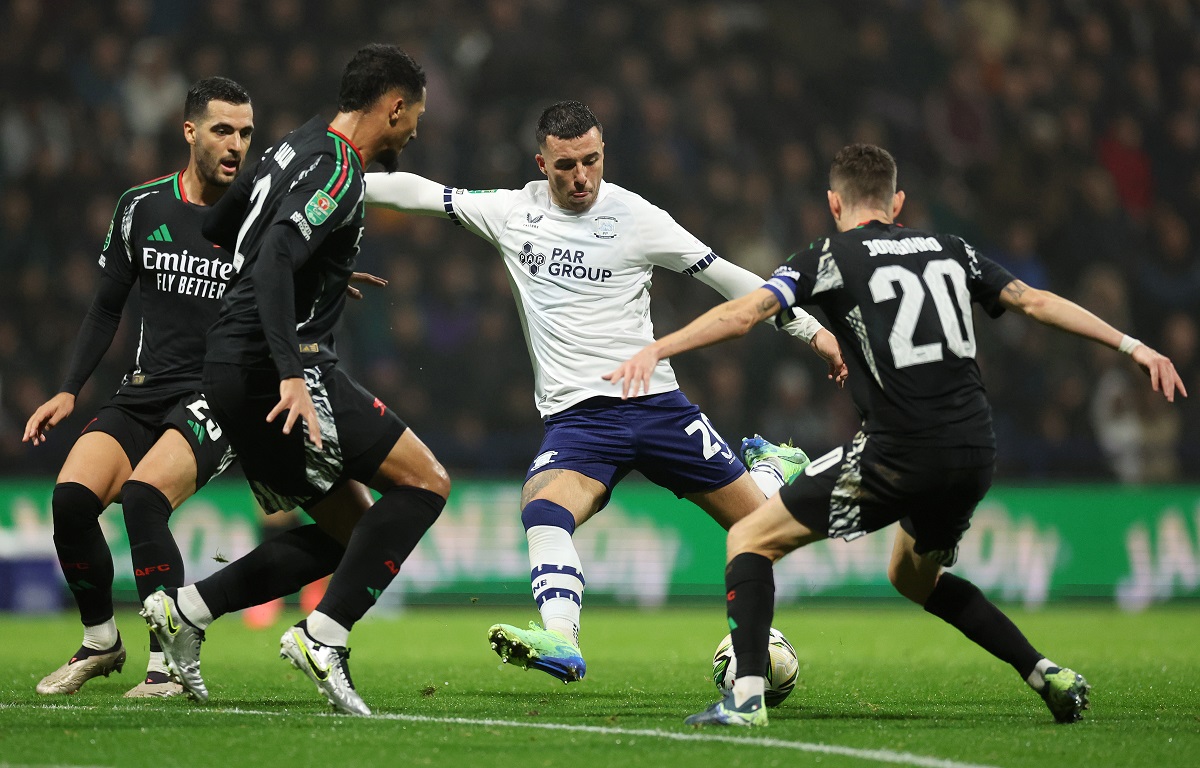 Leeds United loanee Sam Greenwood in action for Preston