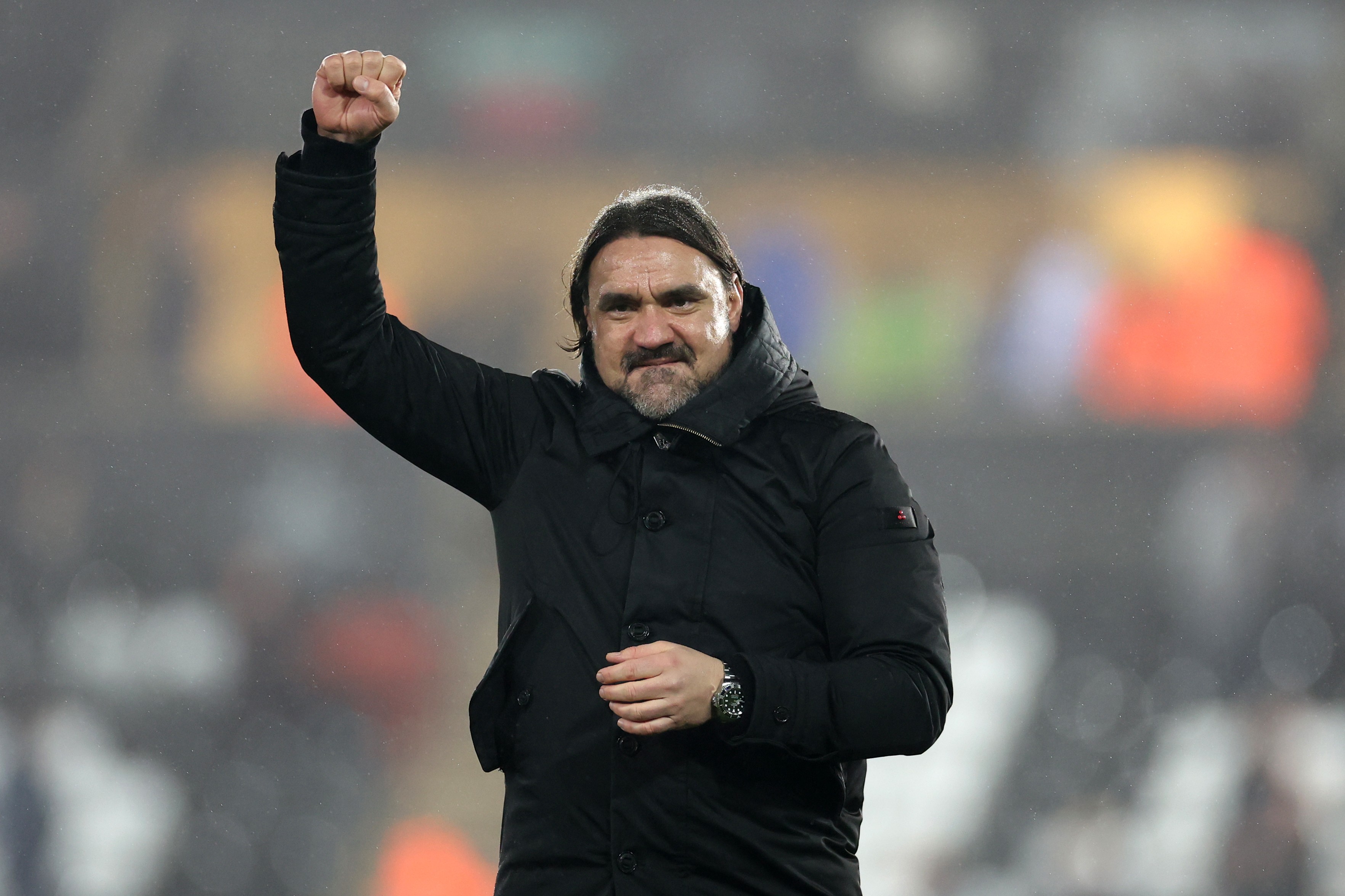 Daniel Farke during the Sky Bet Championship match between Swansea City and Leeds United