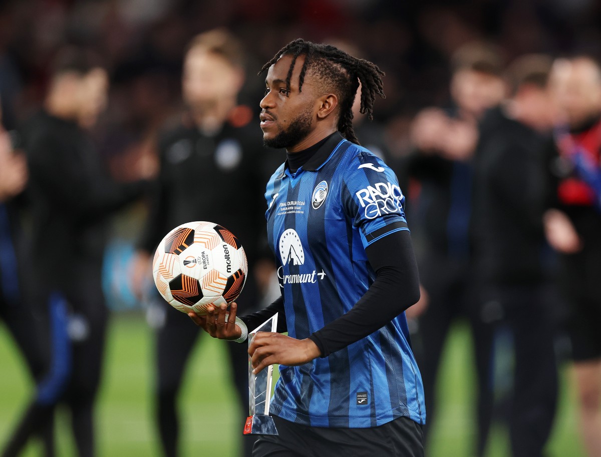 Ademola Lookman with the match ball after last season's Europa League final