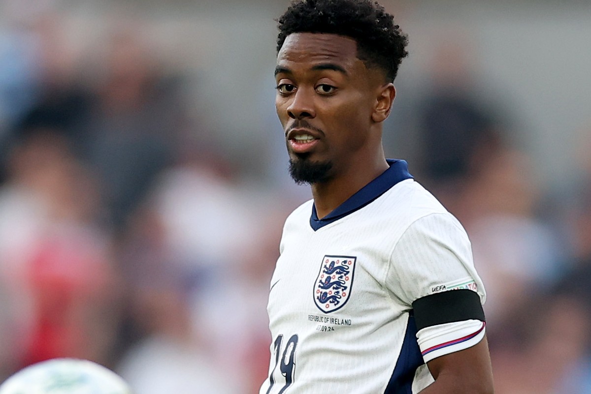 Angel Gomes in action for England