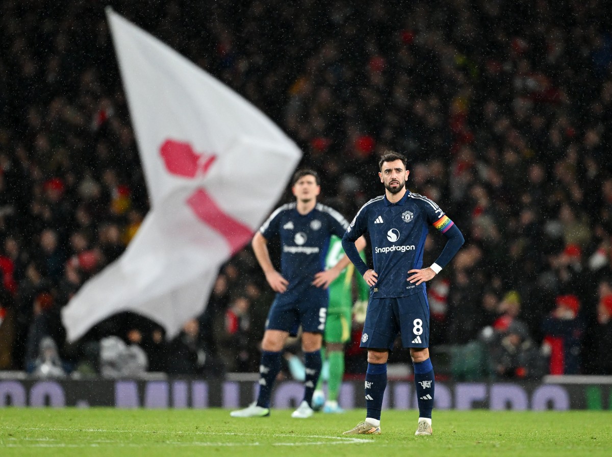 Man United players during Wednesday night's 2-0 defeat at Arsenal