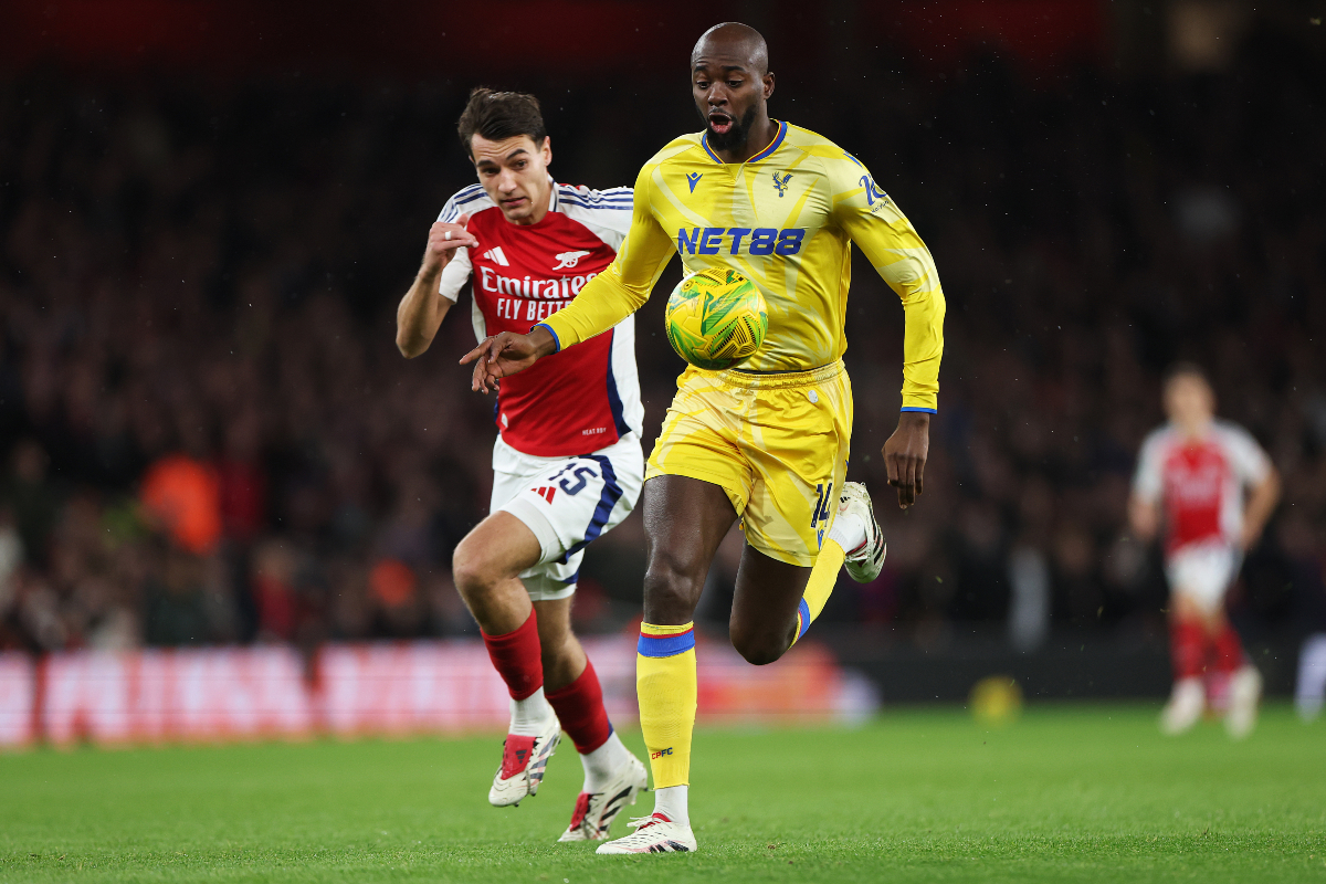 Jakub Kiwior in action for Arsenal against Crystal Palace.