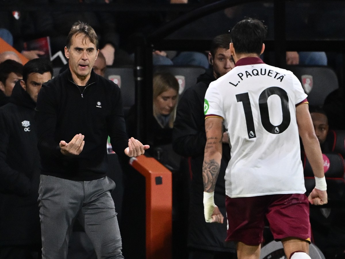 Lucas Paqueta with Julen Lopetegui