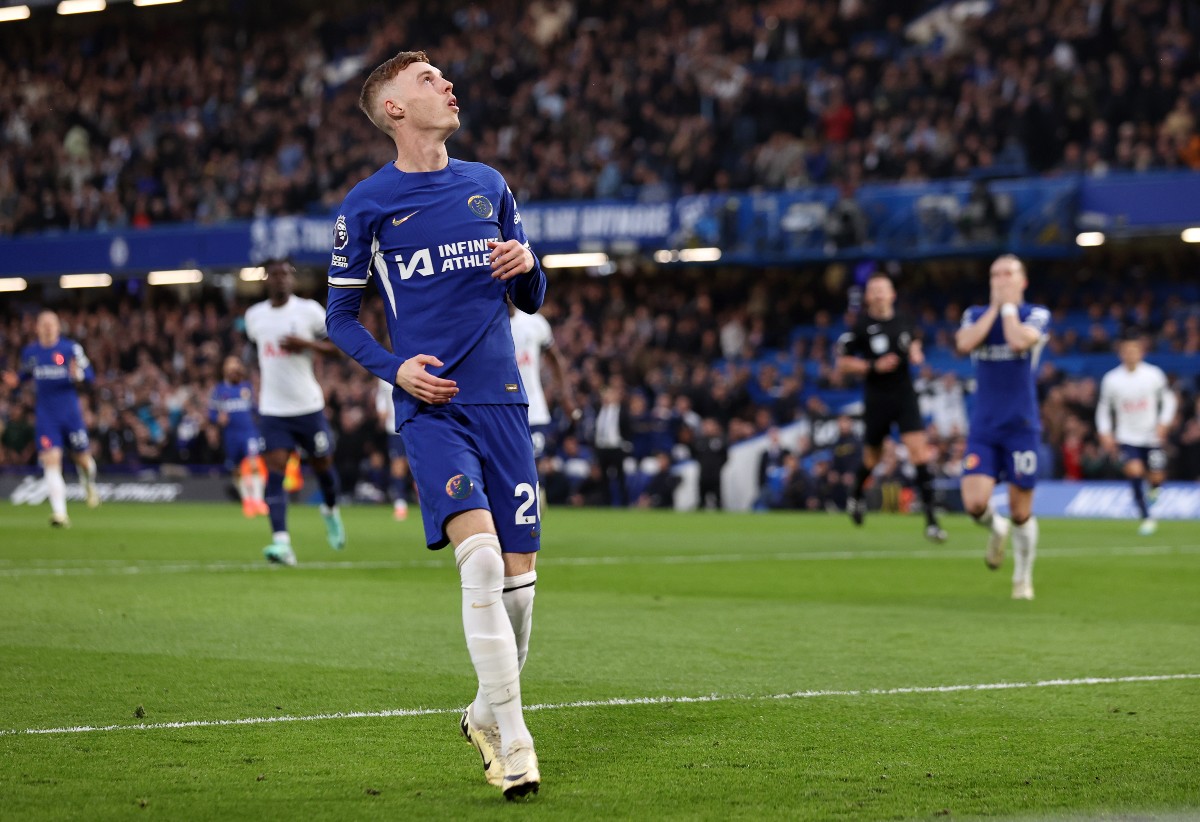 Cole Palmer in action for Chelsea against Tottenham last season