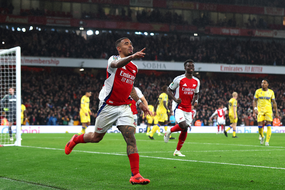 Gabriel Jesus celebrates Arsenal goal