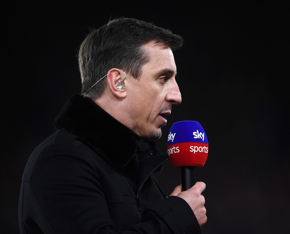 Gary Neville during punditry duty with Sky Sports