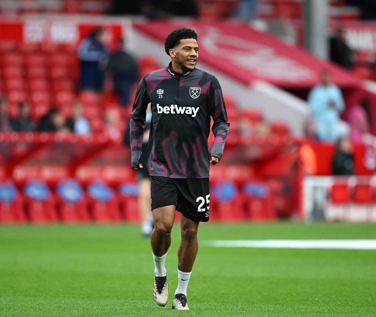 Jean-Clair Todibo warming up for West Ham