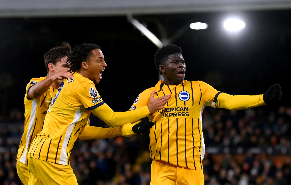 Joao Pedro celebrating a Brighton goal