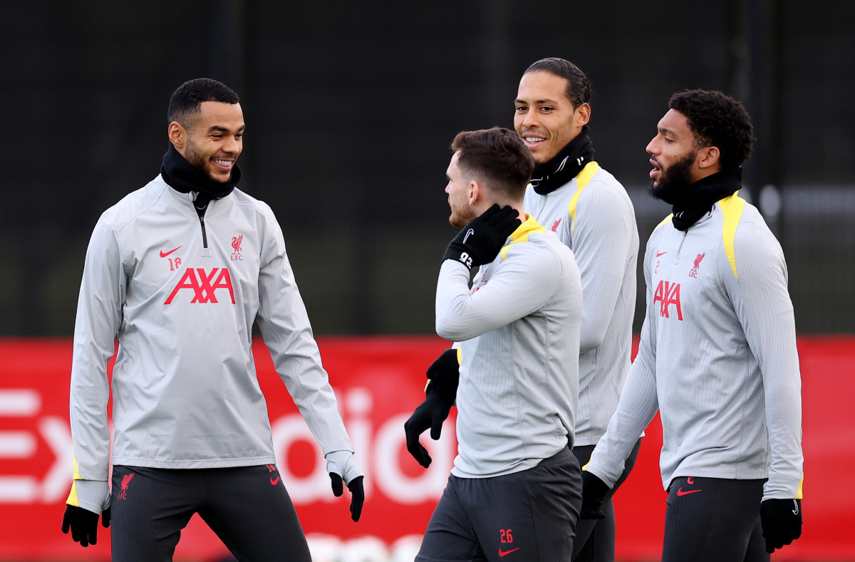 Joe Gomez in Liverpool training