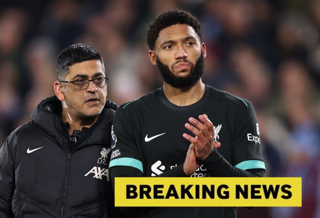 Joe Gomez of Liverpool goes off injured