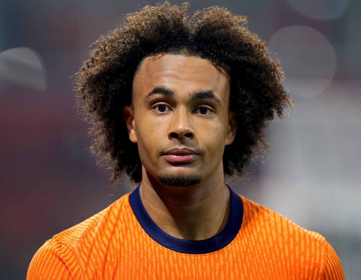 Joshua Zirkzee in action for the Netherlands