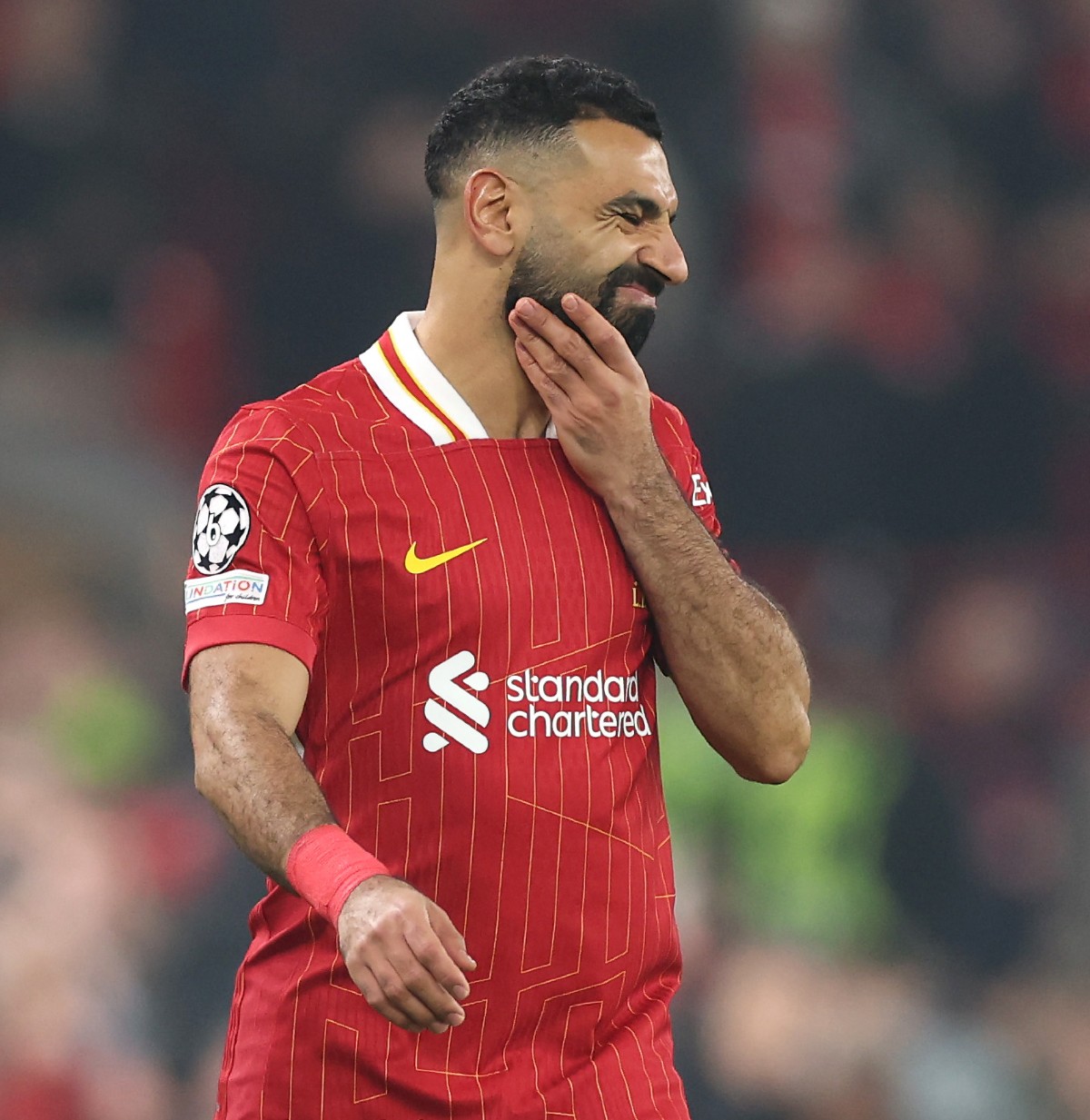 Mohamed Salah in action for Liverpool in the Champions League