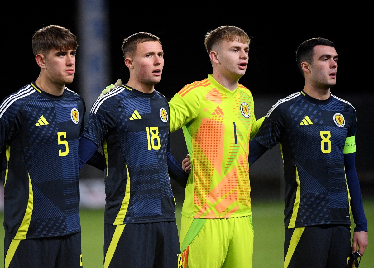 Lennon Miller lining up with Scotland's Under-19s