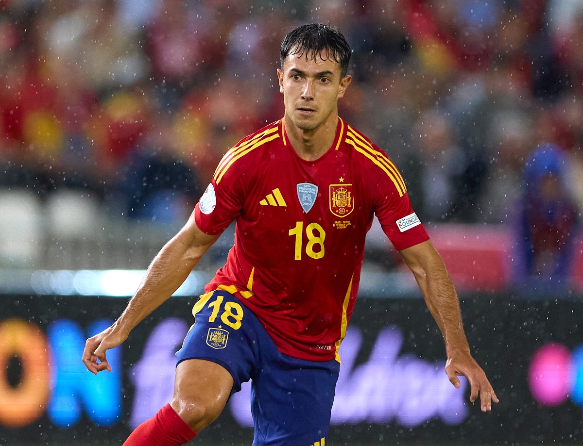 Martin Zubimendi in action for Spain