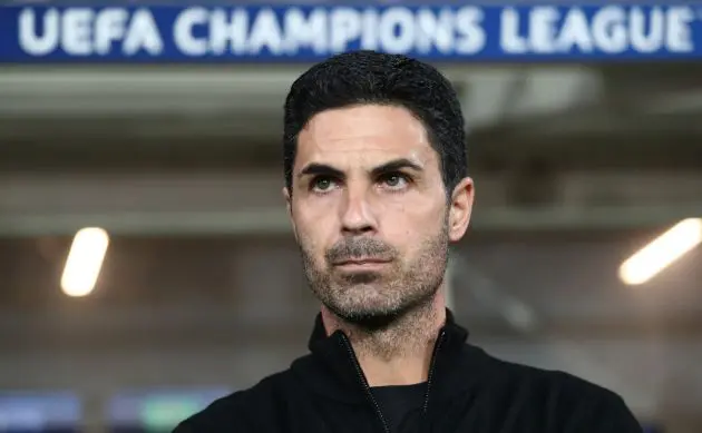 Mikel Arteta stands in Arsenal dugout