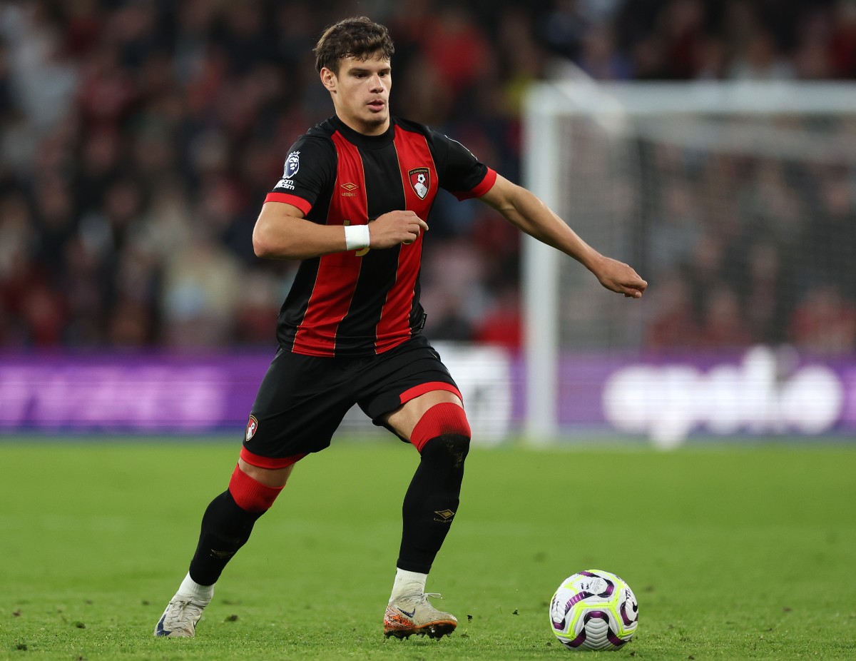 Milos Kerkez in action for Bournemouth