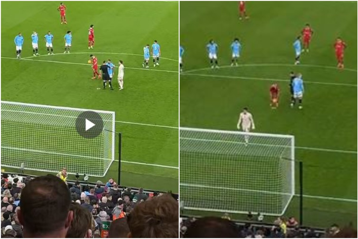 Mohamed Salah kicks the ball around before taking a penalty vs Man City