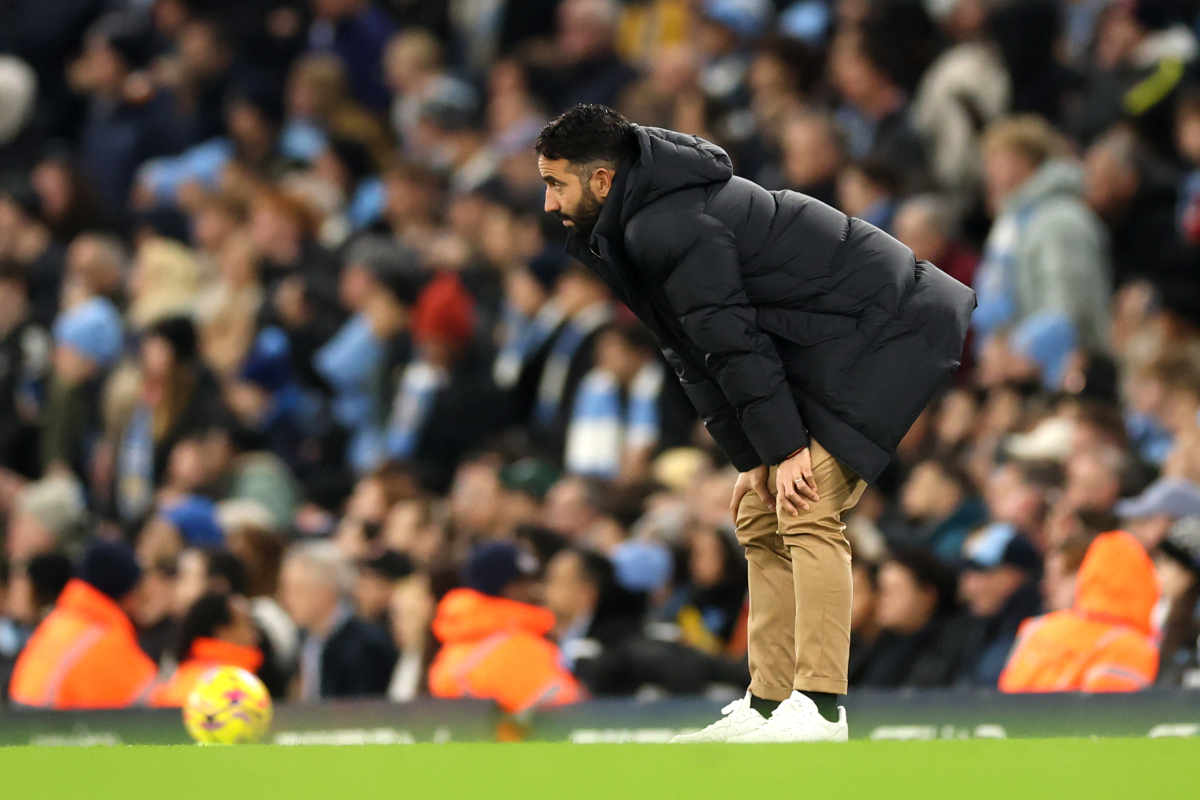 Ruben Amorim of Man United watching his team