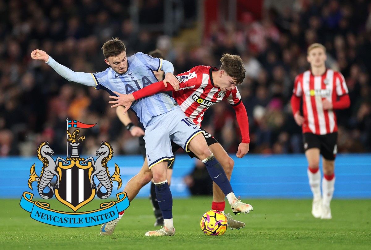 Tyler Dibling in azione per il Southampton contro gli Spurs