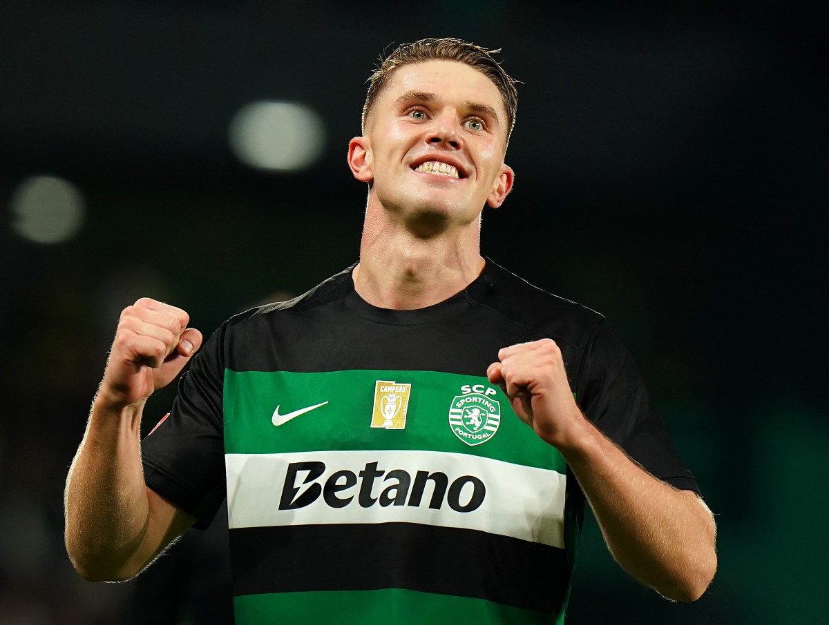 Viktor Gyokeres celebrates scoring for Sporting Lisbon