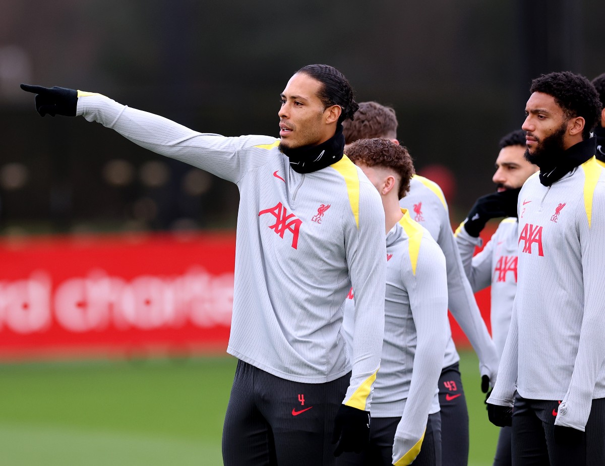 Virgil van Dijk in Liverpool training