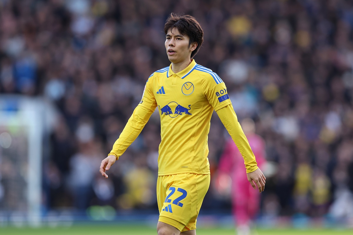 Ao Tanaka in action for Leeds United