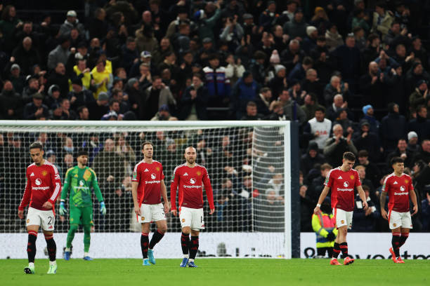 Manchester United players sulk after Dejan Kulusevski scored for Tottenham