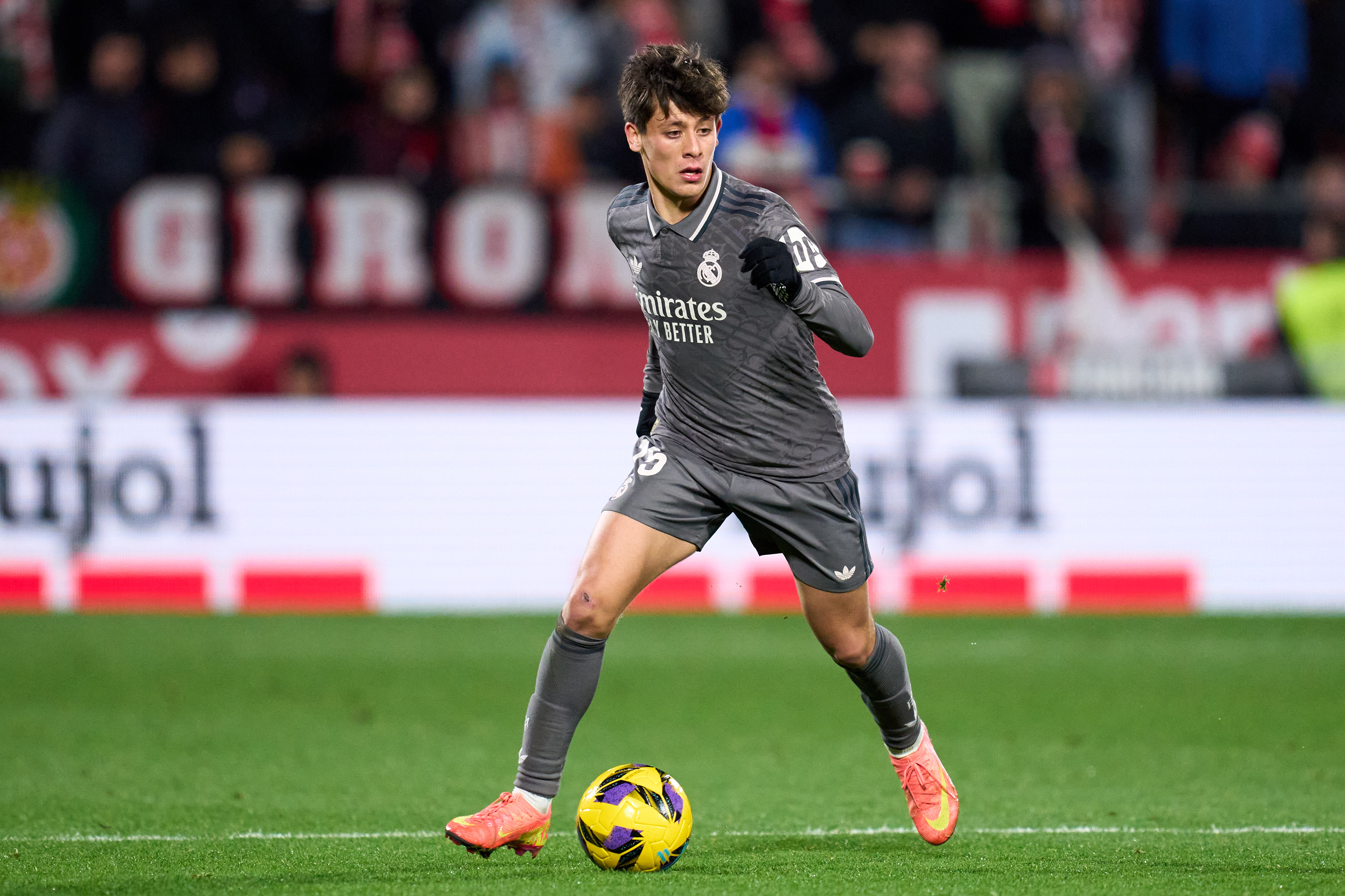 Arda Guler of Real Madrid CF runs with the ball