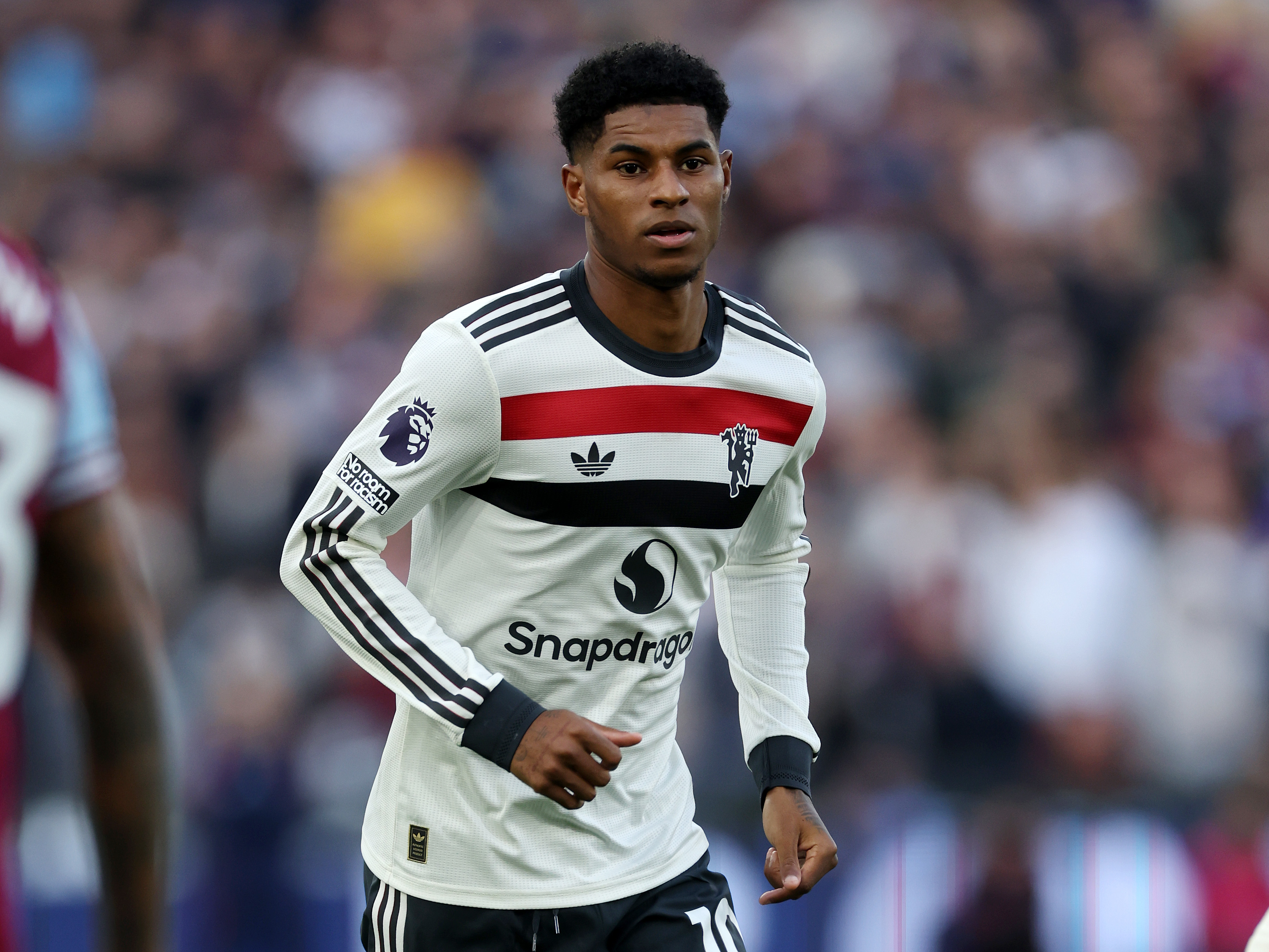 Marcus Rashford in action against West Ham United