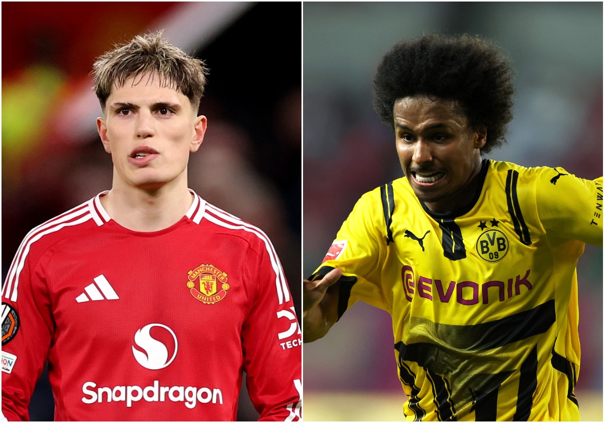 Alejandro Garnacho of Man Utd and Karim Adeyemi of Borussia Dortmund