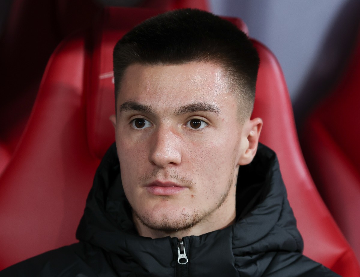 Benjamin Sesko on the RB Leipzig bench