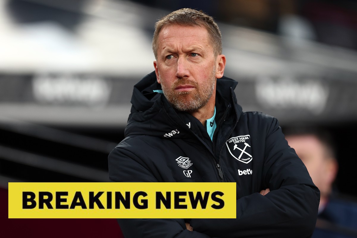 Graham Potter looks on during West Ham's match against Crystal Palace