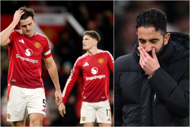 Man United manager Ruben Amorim and defender Harry Maguire