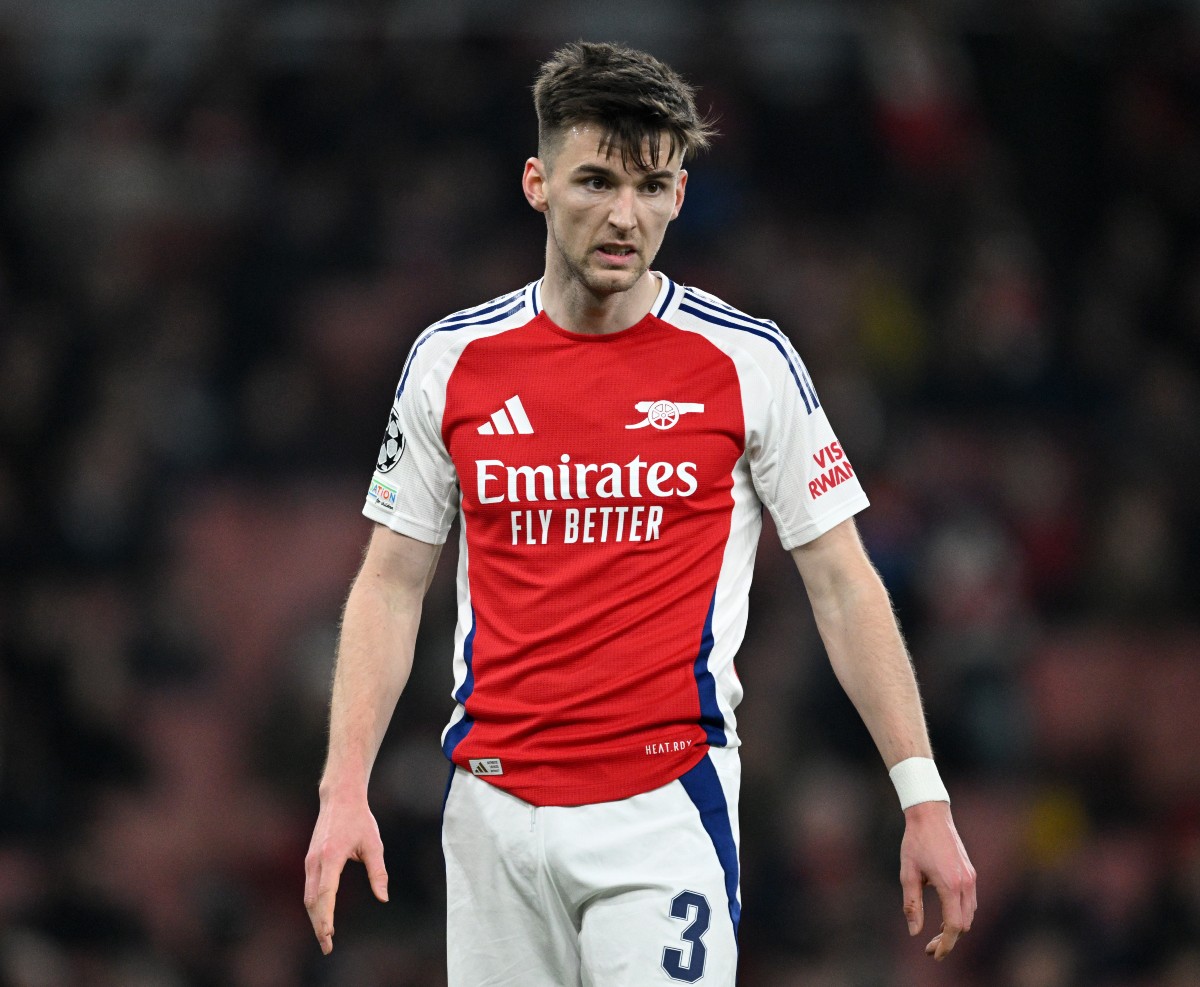 Kieran Tierney in action for Arsenal